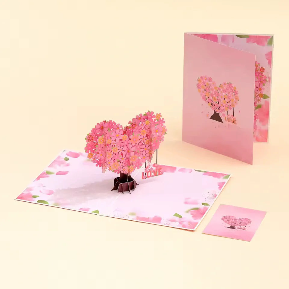 Romantic 3D Pop-Up Cherry Blossom Card